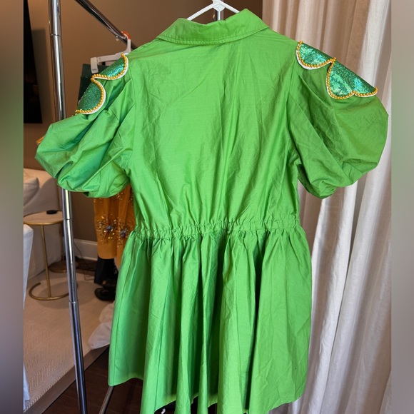 Queen Of Sparkle green shamrock poof sleeve dress - Picture 4 of 6